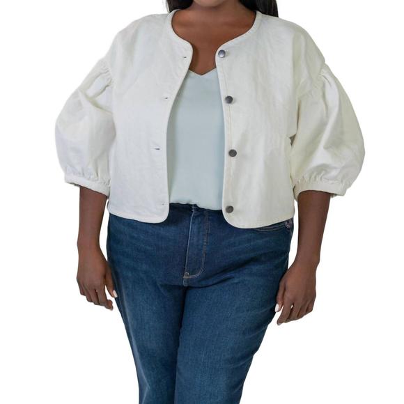 NEW TANYA TAYLOR samantha jacket - plus in ivory